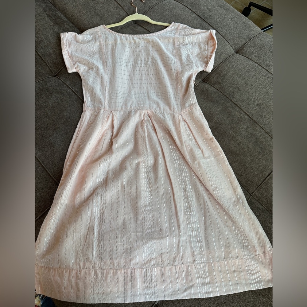 Peyton & Parker Peach and Silver Metallic Striped Dress Size S